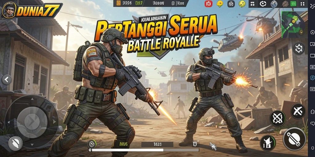 Tampilan menegangkan dari pertempuran dalam game Battle Royale.