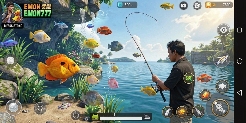Tangkapan ikan dalam gameplay seru di EMON777.