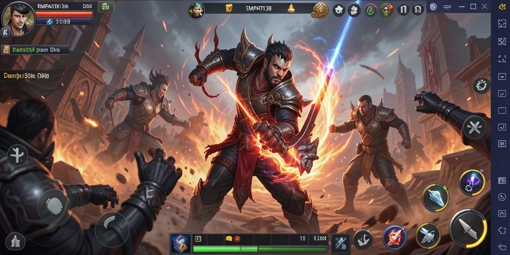 Screenshot menampilkan pertarungan intens di EMPATI138 dengan karakter beraksi.