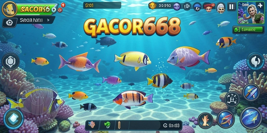 Tampilan gameplay GACOR668 yang menarik dan penuh aksi Tembak Ikan.