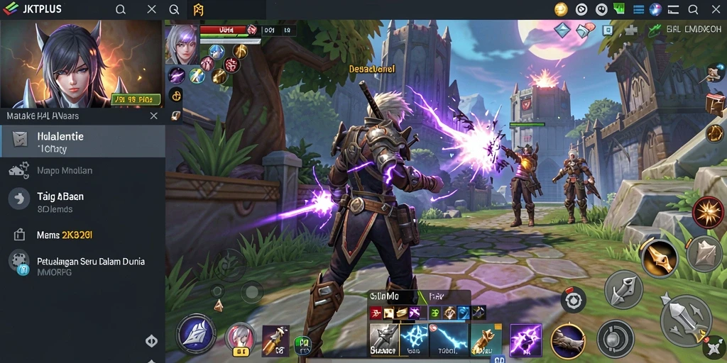 Tampilan gameplay JKTPLUS menampilkan karakter beraksi dalam pertempuran epik.