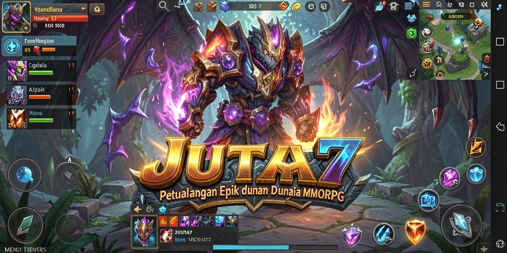 Tampilan gameplay menakjubkan dari JUTA7 dalam petualangan MMORPG.