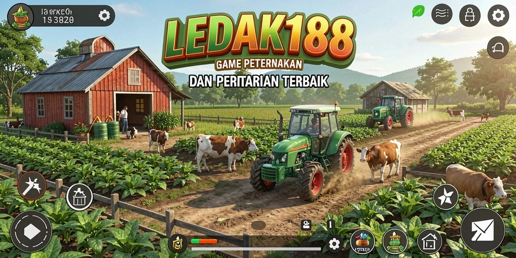 Tampilan menarik dari gameplay <strong>LEDAK188</strong> saat berkebun dan beternak.