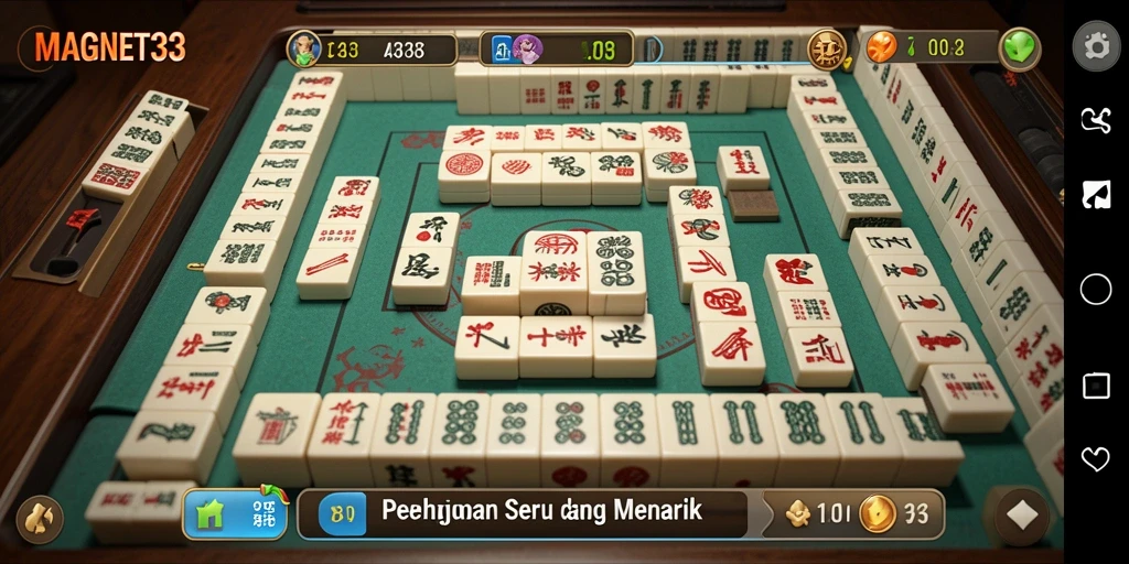 Tampilan gameplay MAGNET33 yang menampilkan keseruan permainan Mahjong.