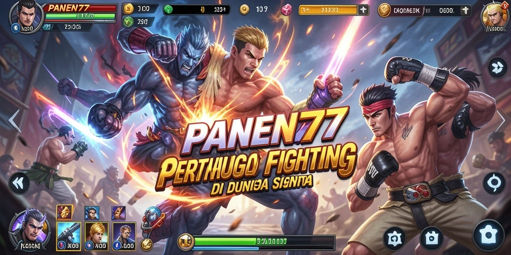Gameplay dinamis dalam PANEN77 dengan karakter bertarung seru.